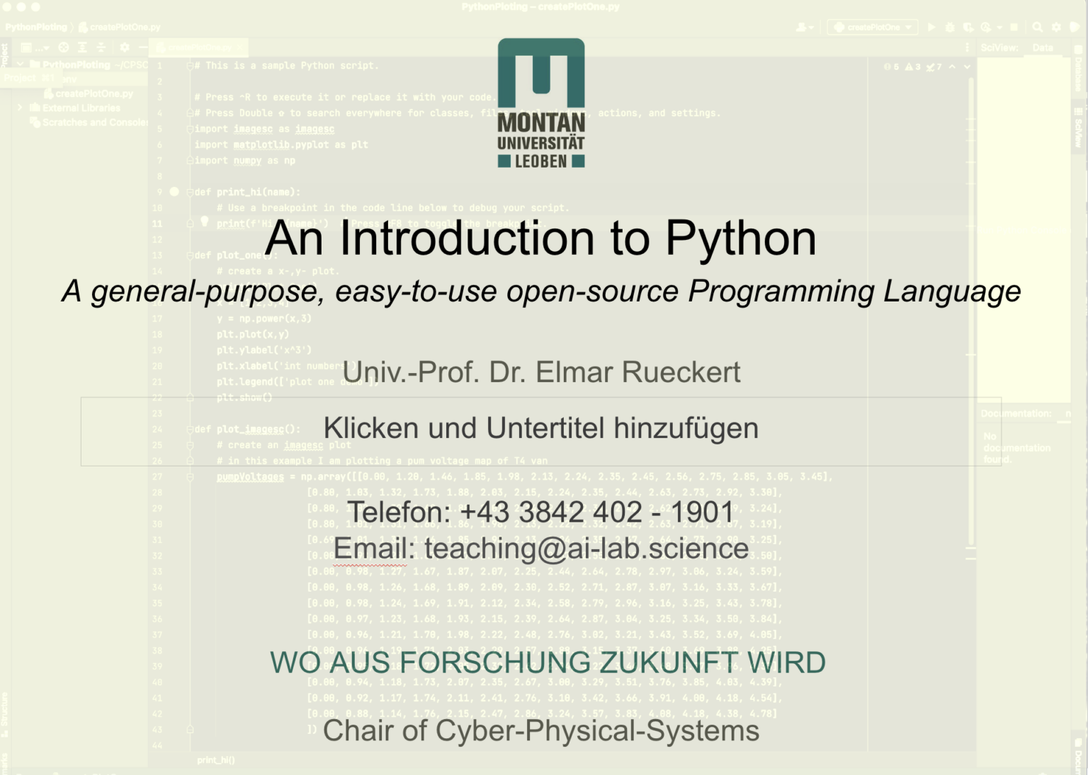 Introduction to Python | Chair of Cyber-Physical-Systems